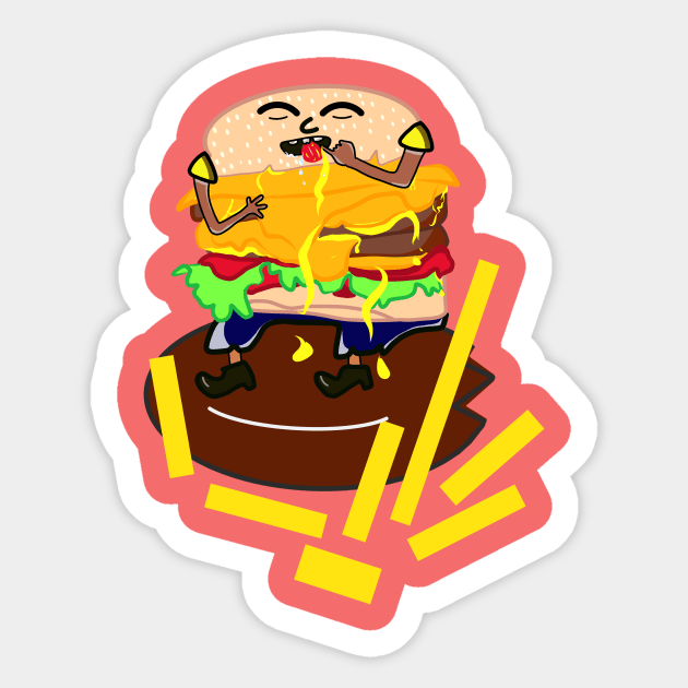 Burger cheese Sticker by Sshirart